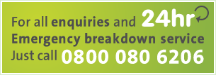 24hr Emergency breakdown service, just call 0800 080 6206
